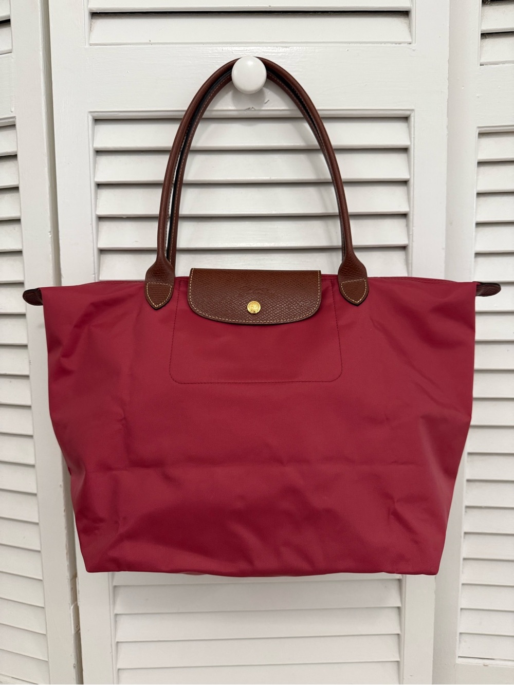 Longchamp Le Pliage Original Large Nylon Shoulder Tote Bag Fig - Picture 2 of 11